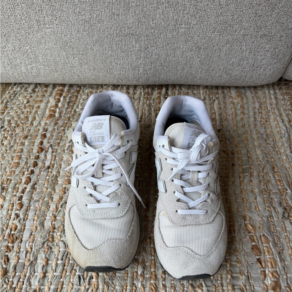 New Balance Cream and White Sneakers